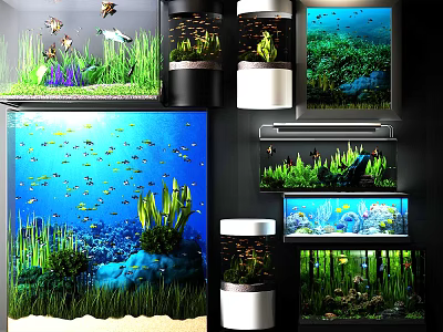 Modern Fish Tank Fish Tank Aquarium Aquarium Fish Seabed 3d model Modern Fish Tank Fish Tank Aquarium Aquarium Fish Seabed 3d model