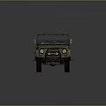 Military Green Vintage Convertible Jeep Model With Open Top And Detailed Seats