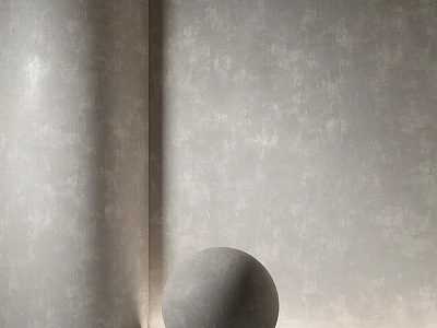 Minimalist Gray Spherical Component In Interior With Gray Textured Wall Setting 3d model