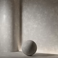 Minimalist Gray Spherical Component In Interior With Gray Textured Wall Setting