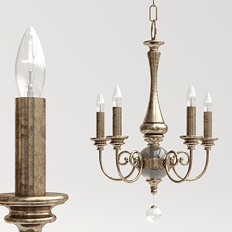 European Chandelier Bronze Chandelier 3d model