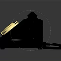 Vintage Telephone With Black Body Classic Design And Golden Dial On Reflective Surface