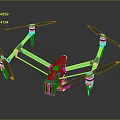 Professional Aerial Drone with Four Propellers and Yellow Tips for Aerial Photography