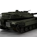 Green Military Tank With Modern Design Cannon Turret Tracks And Armor