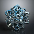 Artistic Silver Furniture Decorative Piece With Intertwined Metal Rings Spherical Structure