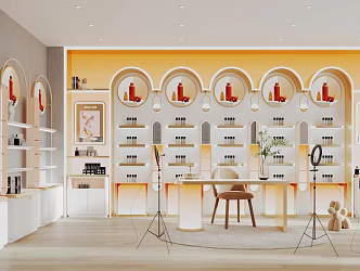 Cosmetics Store Live Room Cosmetics Container Skin Care Shelf 3d model