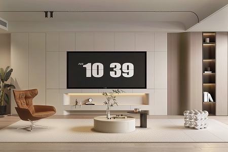 Modern TV background wall 3d model