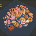 Assorted Delicious Foods Including Bread Cakes Cookies Fruits Donuts And Pastries