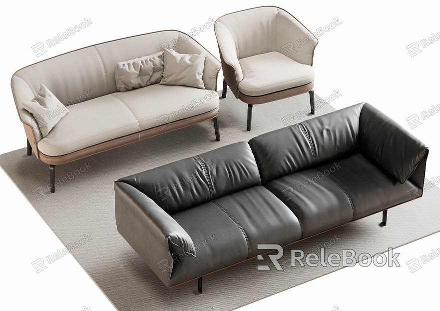 Multi-person sofa double sofa model