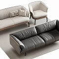 Multi-person sofa double sofa 3d model