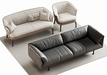 Multi-person sofa double sofa 3d model