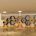 Colorful Hexagonal Indoor Playground Equipment For Children Interactive Play Structures