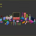 Daily Makeup Essentials Eyeshadow Palette Lipstick Brushes Foundation Powder and Eyebrow Pencils Collection