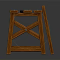 Wooden Ladder Stool With Cross Support Design And Sturdy Construction For Home Use