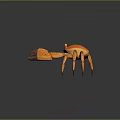 Orange Crab with Large Purple Tipped Claws on Dark Background like Detailed Texture and Reflection