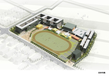 modern school primary and secondary school building 3d model