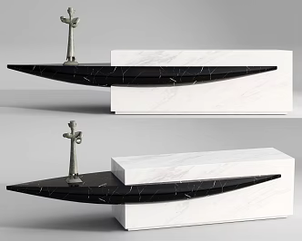 Modern reception desk 3d model