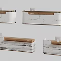 Modern Reception Desks With Marble Surfaces Wooden Tops And Reception Signs