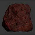 Natural Red Stone Material With Rough Surface Texture For Decorative Projects 3d model