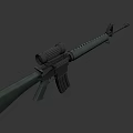 Military Style Assault Rifle With Tactical Scope Textured Barrel And Detachable Magazine