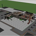 Modern Museum Building With Colorful Yellow Green Structures And Open Exhibition Space