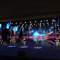 Vibrant Stage Performance With Colorful Lighting Live Music And Background Screen