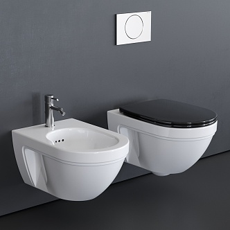 Wall-mounted toilet intelligent toilet 3d model