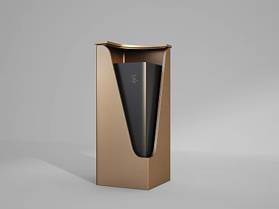 Modern Decorative Box With Gold Frame And Black Sleek Geometric Design 3d model