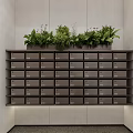 Modern Elevator Hallway Interior With Mailboxes Green Plants And Natural Light 3d model