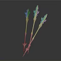 Blue And Silver Decorative Arrows With Intricate Design And Metallic Finish