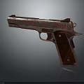 Vintage Rusted Metal Pistol With Wooden Grip And Classic Design