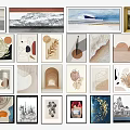 Diverse Decorative Wall Art Paintings Featuring Geometric Natural And Scenic Designs
