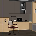 Modern Desk Study 3d model