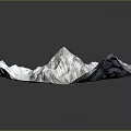 Snowy Mountain Landscape With Detailed Peaks And Snow Covered Ridges