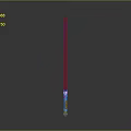 Detailed Blue Lightsaber Structure With Glowing Blade And Black Hilt