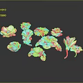 Silver Floral Leaf Shaped Clothing Accessories Shiny Reflective Brooches And Rings