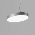 Modern Circular Pendant Light With Silver Metal Frame And Illuminated Surface For Interior Design 3d model