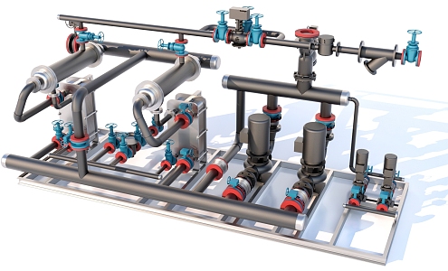 Industrial Equipment Pipeline Valves Factory Equipment 3d model