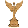 Decorative Golden Angel Statue With Wings Halo And Oscar Engraved Base