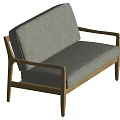 Log-style double sofa 3d model