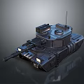 Military Tank With Armored Design Cannon Turret Tracks And Front Lights