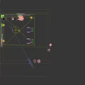 Live Stream Room Interior With Blackboard Chart Washing Machines Cabinets Desk Chairs And Green Plant