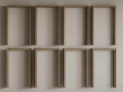 Wooden Frame Components Neatly Arranged in Rows for Home Decor and Interior Design 3d model