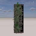 Vertical Living Wall Design with Various Green Plants and Decorative Foliage