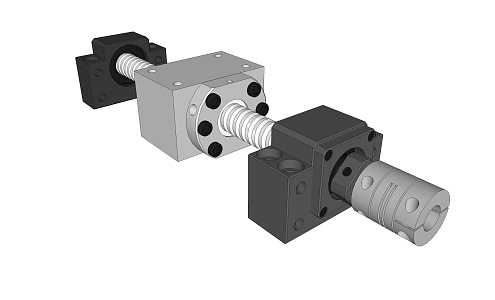 Modern ball screw CNC machine tool ball screw 3d model