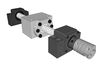 Modern ball screw CNC machine tool ball screw 3d model