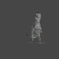 Realistic Gray Dinosaur 3D Model With Scaly Skin And Sharp Claws
