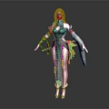 Fantasy Female Character With Mythical Creature Companion And Ornate Traditional Attire