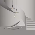 modern revolving staircase 3d model