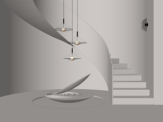 modern revolving staircase 3d model